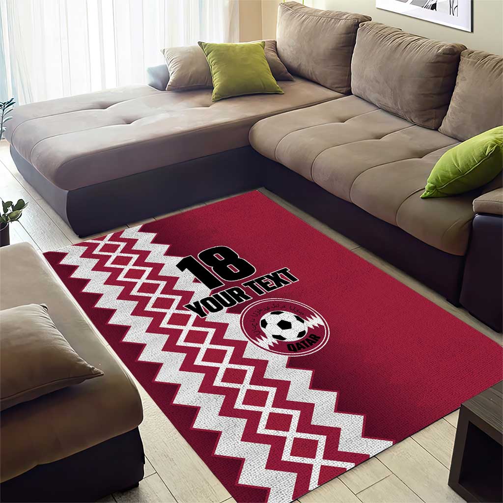 Custom Qatar Football Area Rug Maroon One Go Champion - Wonder Print Shop