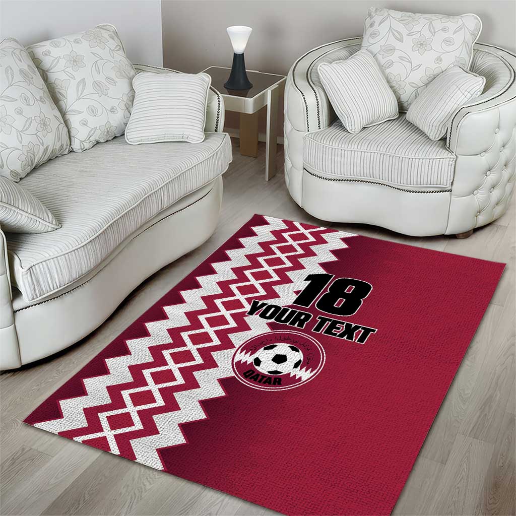 Custom Qatar Football Area Rug Maroon One Go Champion - Wonder Print Shop