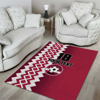 Custom Qatar Football Area Rug Maroon One Go Champion - Wonder Print Shop