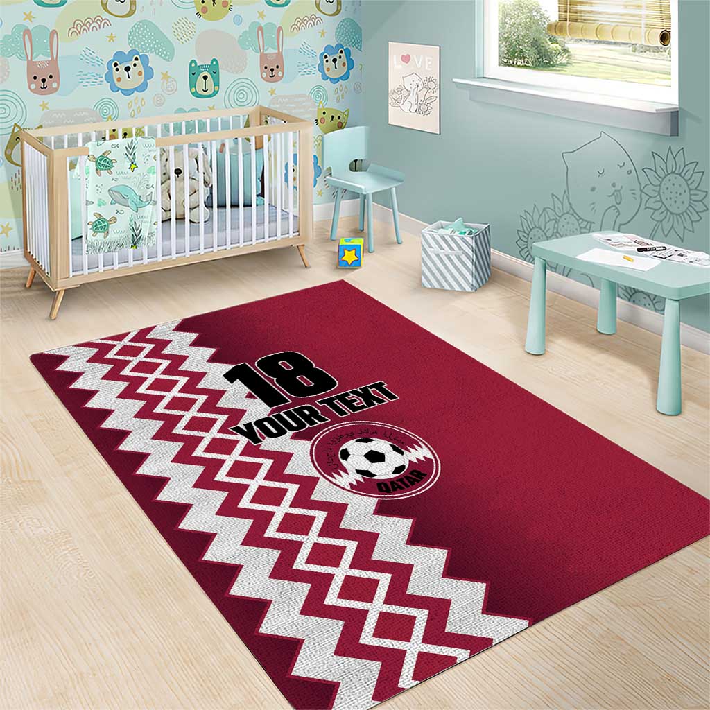 Custom Qatar Football Area Rug Maroon One Go Champion - Wonder Print Shop