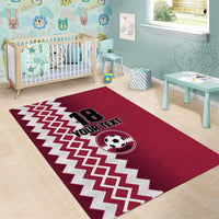 Custom Qatar Football Area Rug Maroon One Go Champion - Wonder Print Shop