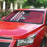 Custom Qatar Football Auto Sun Shade Maroon One Go Champion - Wonder Print Shop