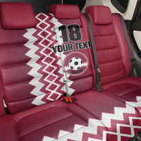 Custom Qatar Football Back Car Seat Cover Maroon One Go Champion - Wonder Print Shop