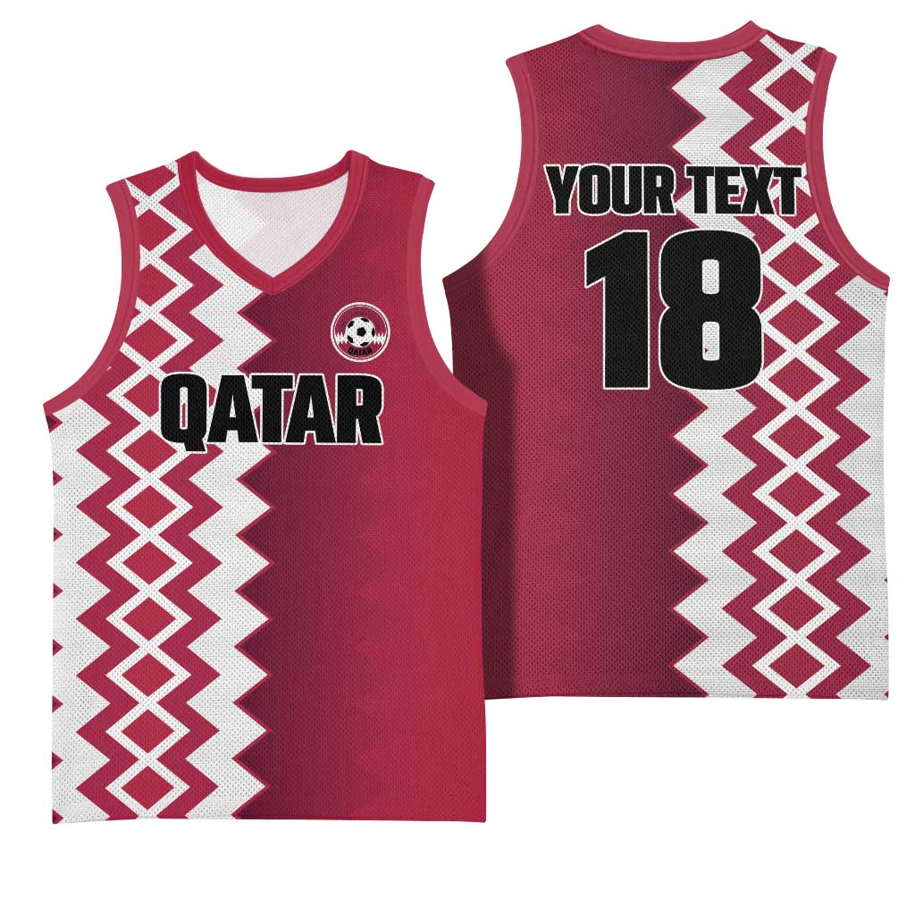Custom Qatar Football Basketball Jersey Maroon One Go Champion - Wonder Print Shop