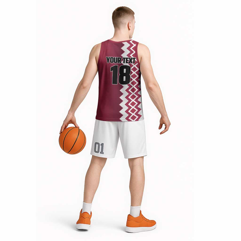 Custom Qatar Football Basketball Jersey Maroon One Go Champion - Wonder Print Shop