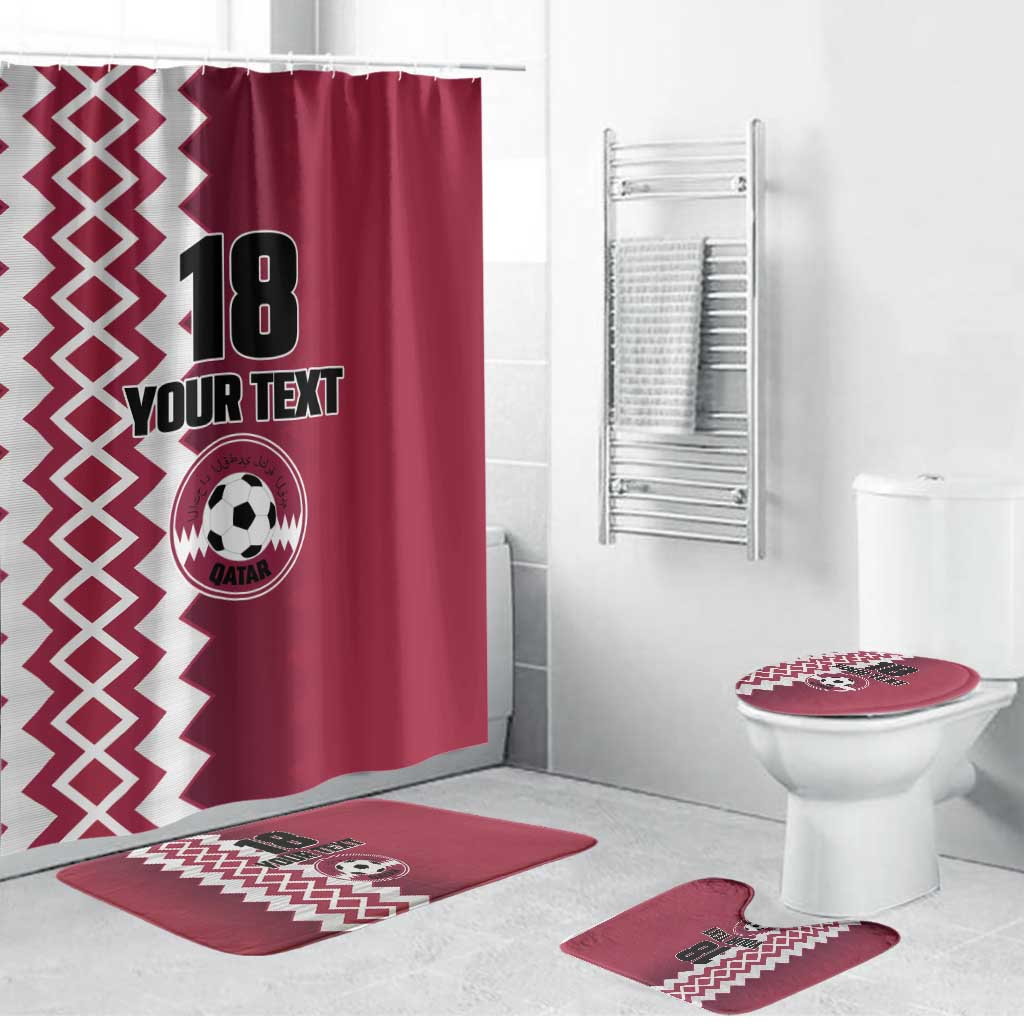 Custom Qatar Football Bathroom Set Maroon One Go Champion - Wonder Print Shop