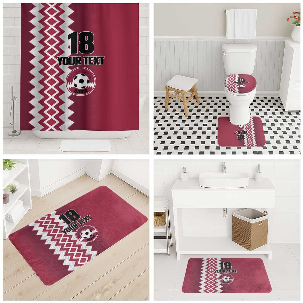 Custom Qatar Football Bathroom Set Maroon One Go Champion - Wonder Print Shop