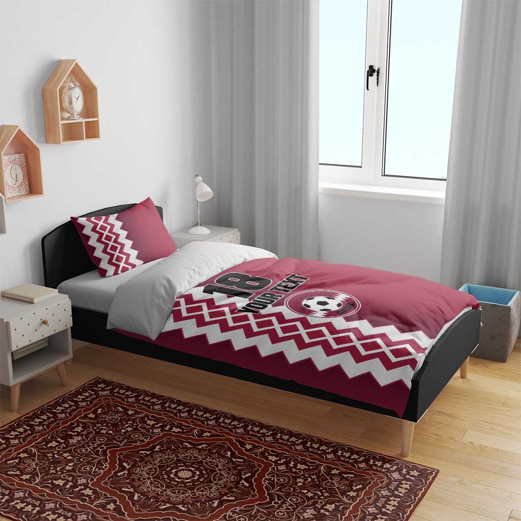 Custom Qatar Football Bedding Set Maroon One Go Champion - Wonder Print Shop
