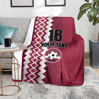Custom Qatar Football Blanket Maroon One Go Champion - Wonder Print Shop