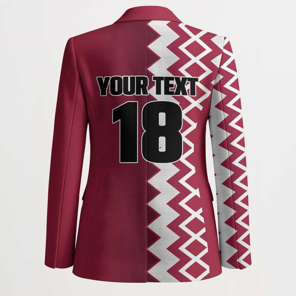 Custom Qatar Football Blazer Maroon One Go Champion - Wonder Print Shop