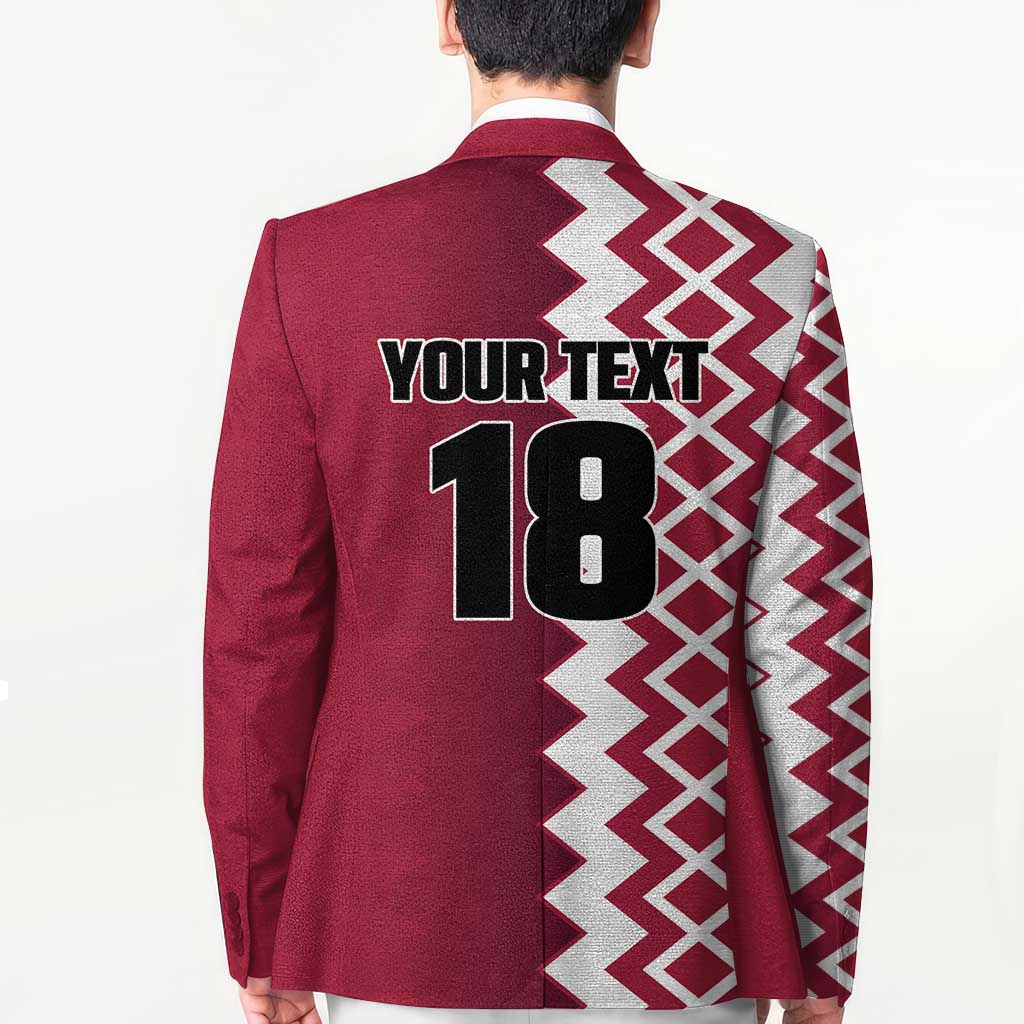 Custom Qatar Football Blazer Maroon One Go Champion - Wonder Print Shop