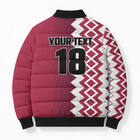 Custom Qatar Football Bomber Puffer Jacket Maroon One Go Champion - Wonder Print Shop