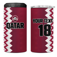 Custom Qatar Football 4 in 1 Can Cooler Tumbler Maroon One Go Champion - Wonder Print Shop