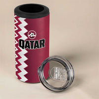 Custom Qatar Football 4 in 1 Can Cooler Tumbler Maroon One Go Champion - Wonder Print Shop