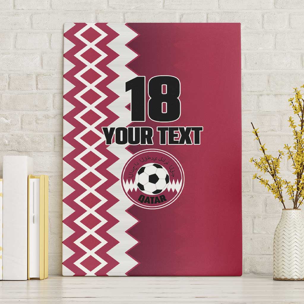 Custom Qatar Football Canvas Wall Art Maroon One Go Champion - Wonder Print Shop