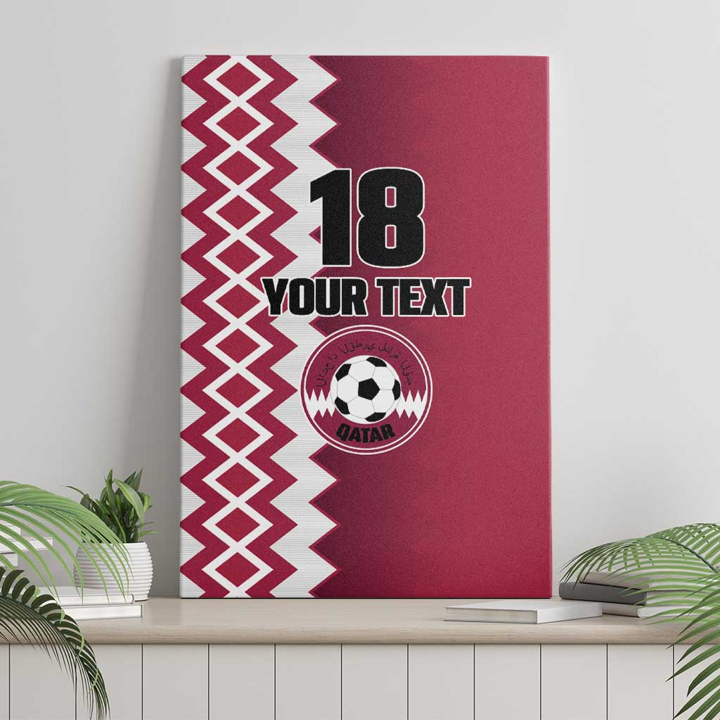 Custom Qatar Football Canvas Wall Art Maroon One Go Champion - Wonder Print Shop