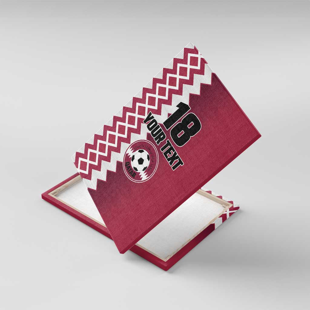 Custom Qatar Football Canvas Wall Art Maroon One Go Champion - Wonder Print Shop