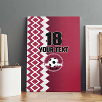 Custom Qatar Football Canvas Wall Art Maroon One Go Champion - Wonder Print Shop