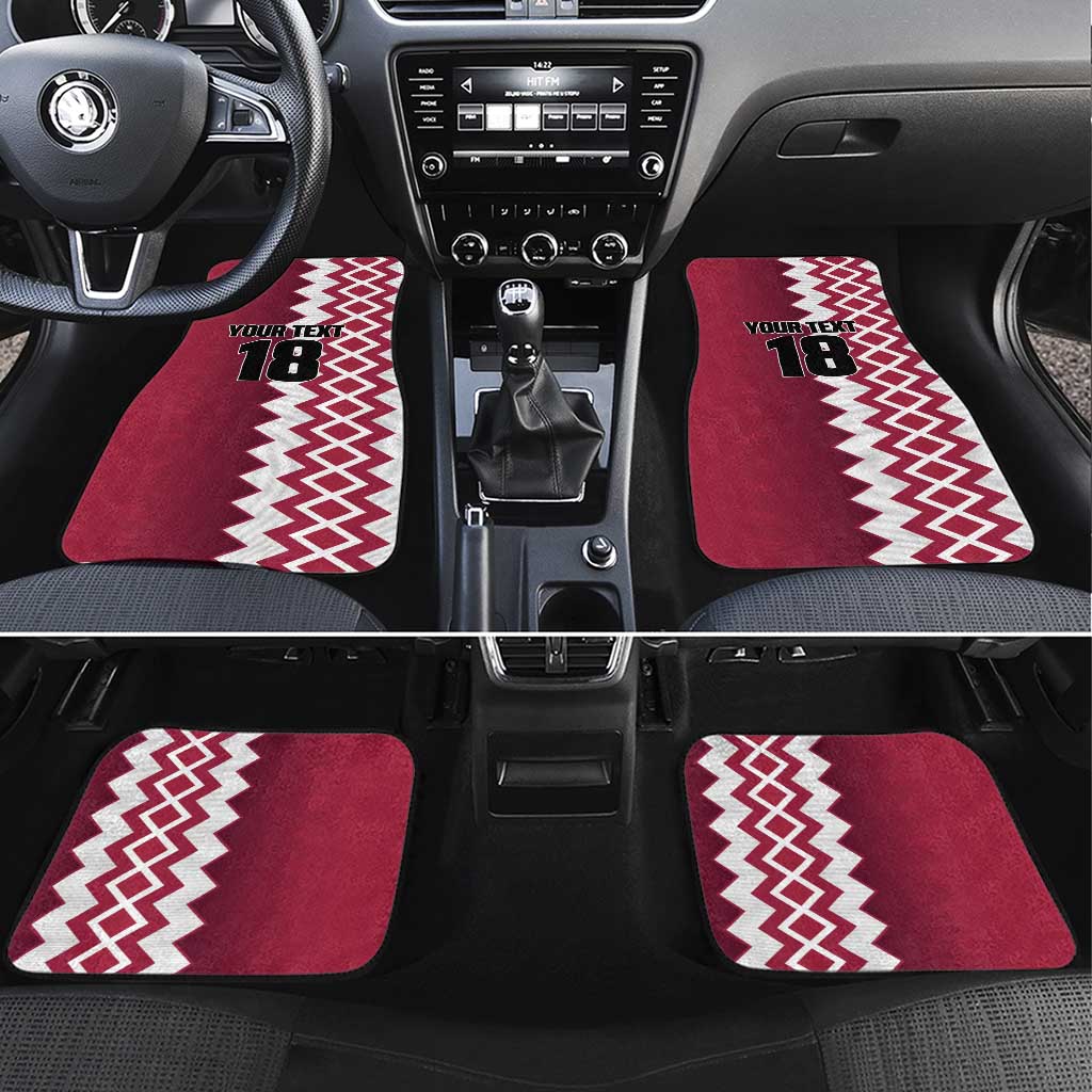 Custom Qatar Football Car Mats Maroon One Go Champion - Wonder Print Shop
