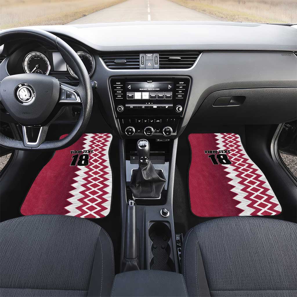 Custom Qatar Football Car Mats Maroon One Go Champion - Wonder Print Shop