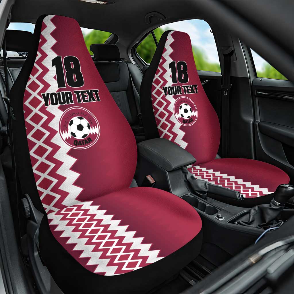 Custom Qatar Football Car Seat Cover Maroon One Go Champion - Wonder Print Shop