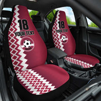 Custom Qatar Football Car Seat Cover Maroon One Go Champion - Wonder Print Shop