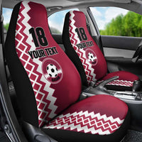 Custom Qatar Football Car Seat Cover Maroon One Go Champion - Wonder Print Shop