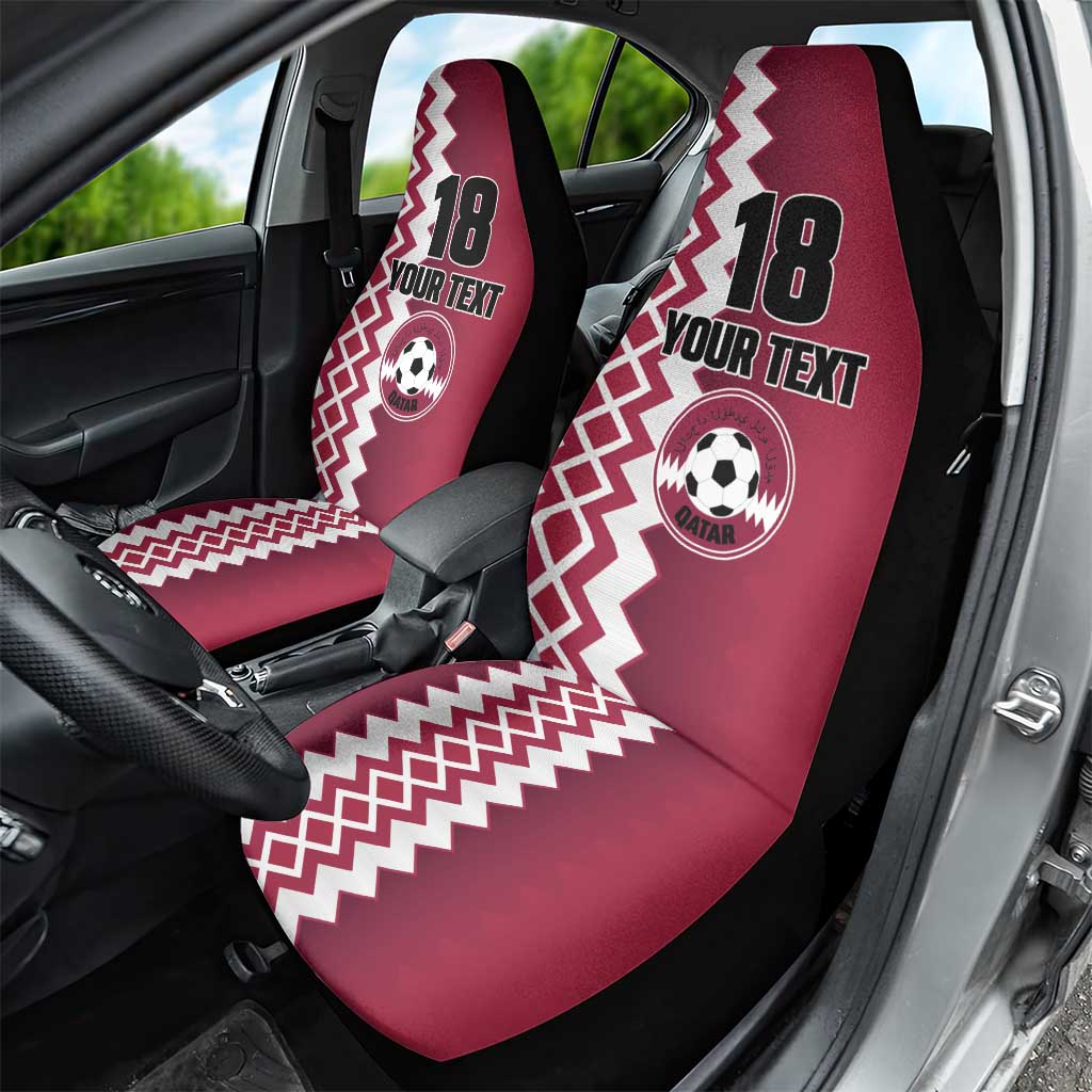 Custom Qatar Football Car Seat Cover Maroon One Go Champion - Wonder Print Shop