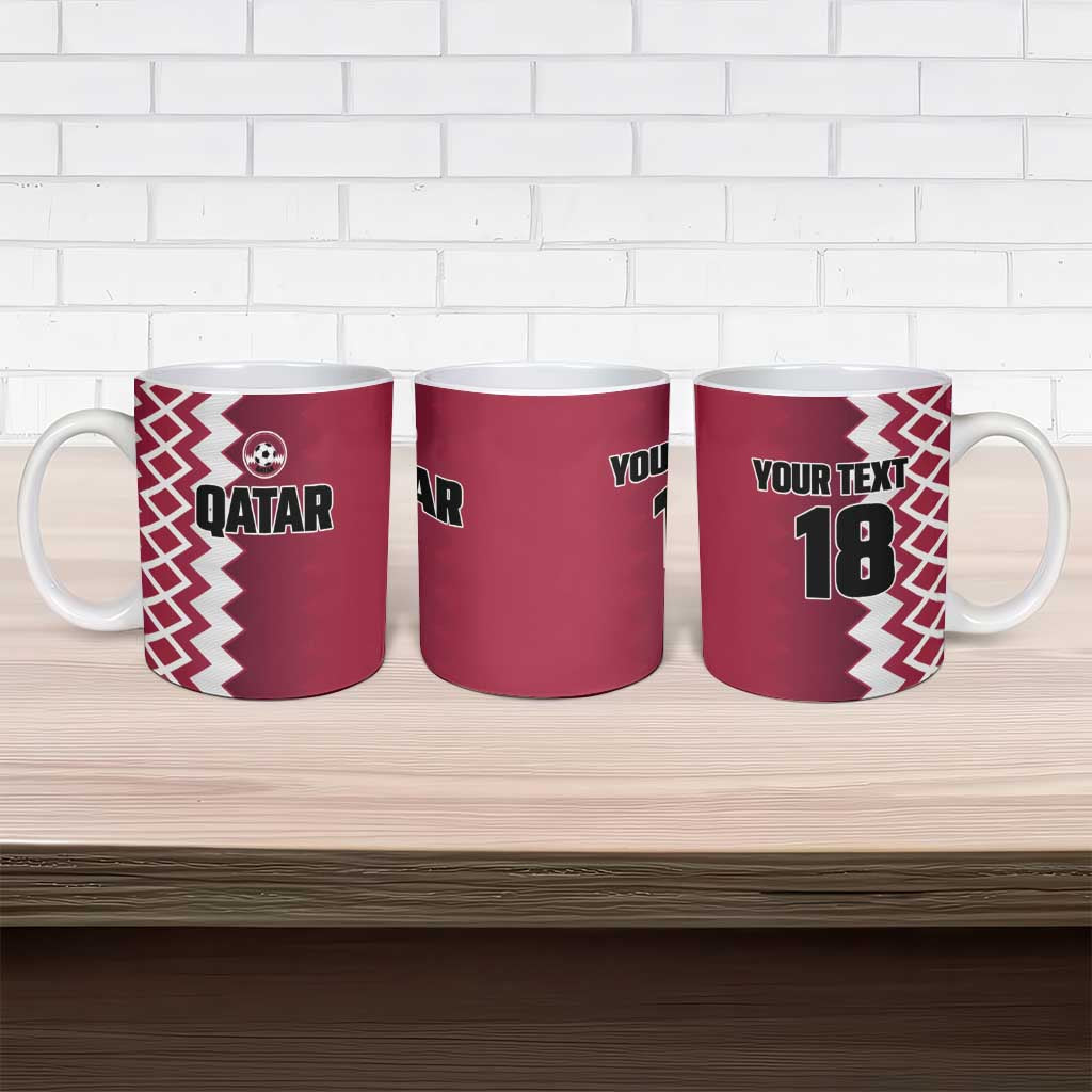 Custom Qatar Football Ceramic Mug Maroon One Go Champion - Wonder Print Shop
