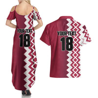 Custom Qatar Football Couples Matching Summer Maxi Dress and Hawaiian Shirt Maroon One Go Champion - Wonder Print Shop