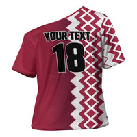 Custom Qatar Football Cross Shoulder Shirt Maroon One Go Champion - Wonder Print Shop