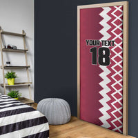 Custom Qatar Football Door Cover Maroon One Go Champion - Wonder Print Shop