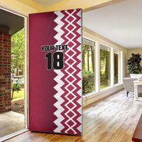 Custom Qatar Football Door Cover Maroon One Go Champion - Wonder Print Shop