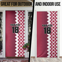 Custom Qatar Football Door Cover Maroon One Go Champion - Wonder Print Shop