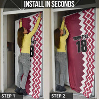 Custom Qatar Football Door Cover Maroon One Go Champion - Wonder Print Shop