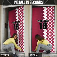 Custom Qatar Football Door Cover Maroon One Go Champion - Wonder Print Shop