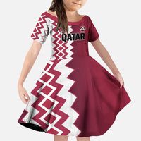 Custom Qatar Football Family Matching Long Sleeve Bodycon Dress and Hawaiian Shirt Maroon One Go Champion - Wonder Print Shop