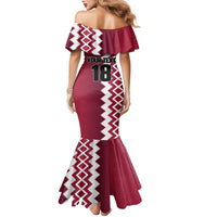 Custom Qatar Football Family Matching Mermaid Dress and Hawaiian Shirt Maroon One Go Champion - Wonder Print Shop