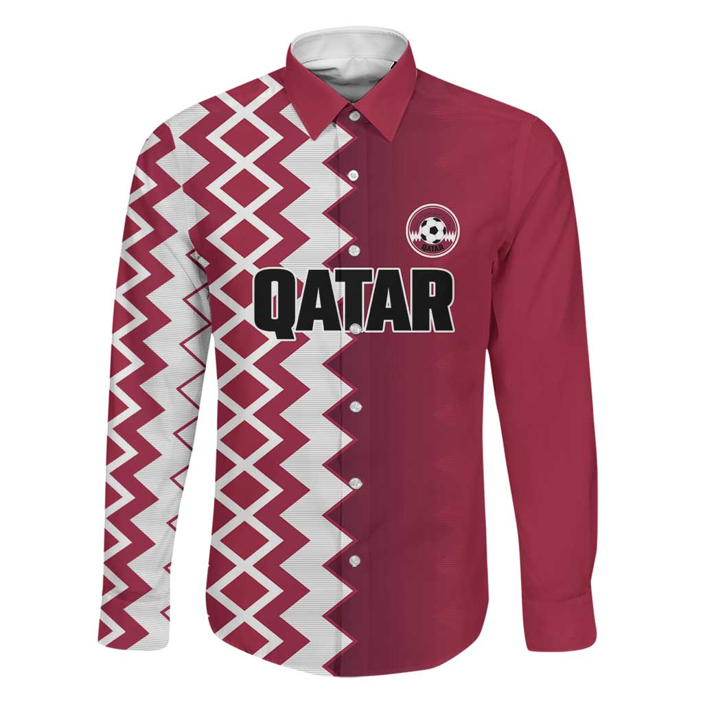 Custom Qatar Football Family Matching Off The Shoulder Long Sleeve Dress and Hawaiian Shirt Maroon One Go Champion - Wonder Print Shop