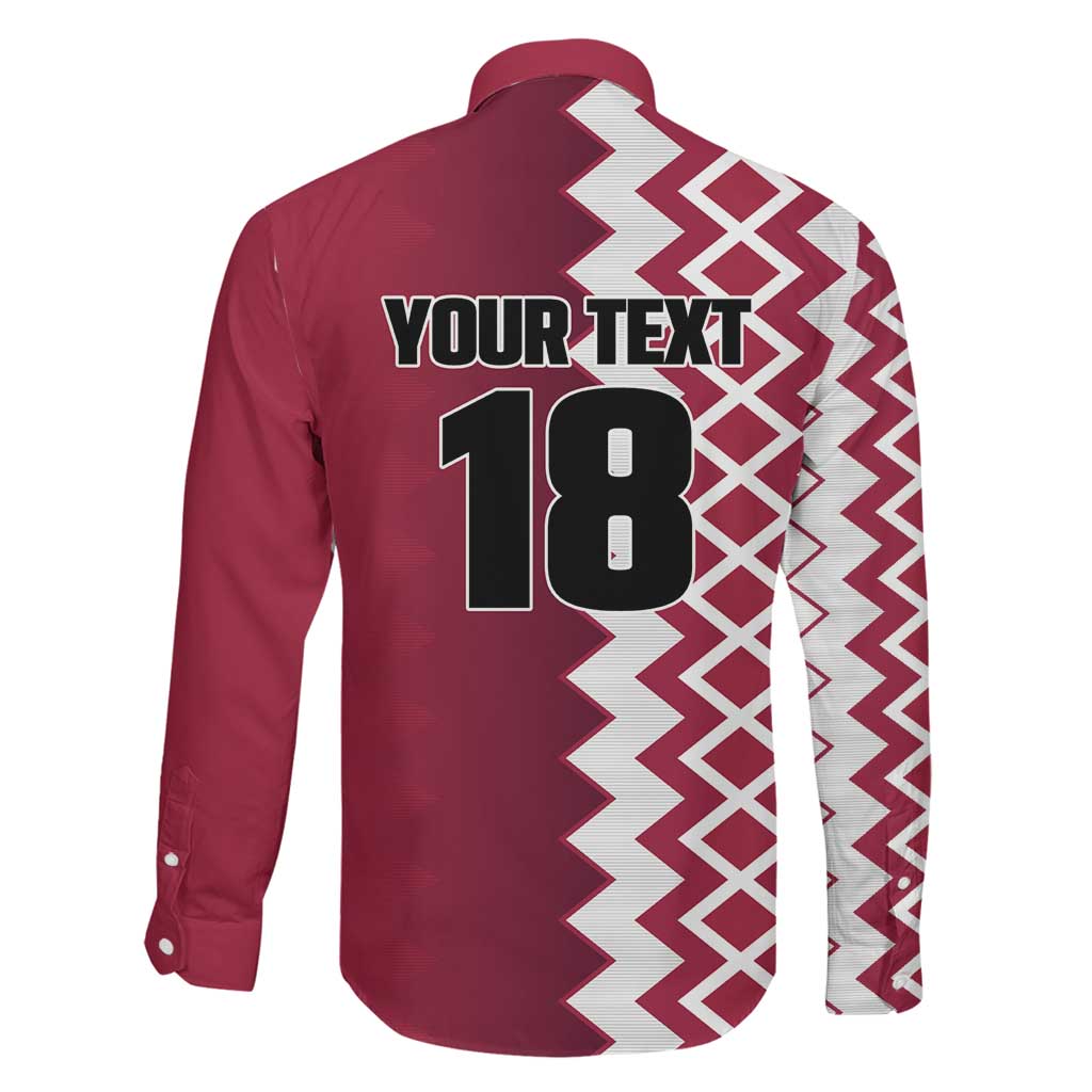 Custom Qatar Football Family Matching Off Shoulder Short Dress and Hawaiian Shirt Maroon One Go Champion - Wonder Print Shop