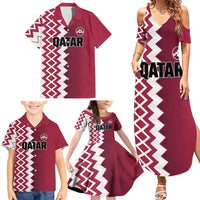 Custom Qatar Football Family Matching Summer Maxi Dress and Hawaiian Shirt Maroon One Go Champion - Wonder Print Shop