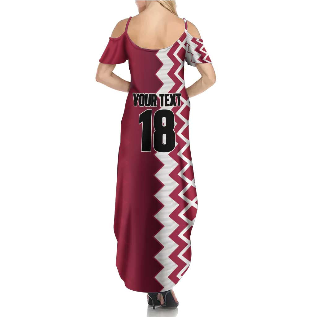 Custom Qatar Football Family Matching Summer Maxi Dress and Hawaiian Shirt Maroon One Go Champion - Wonder Print Shop