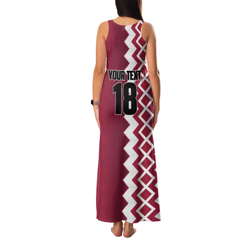 Custom Qatar Football Family Matching Tank Maxi Dress and Hawaiian Shirt Maroon One Go Champion - Wonder Print Shop
