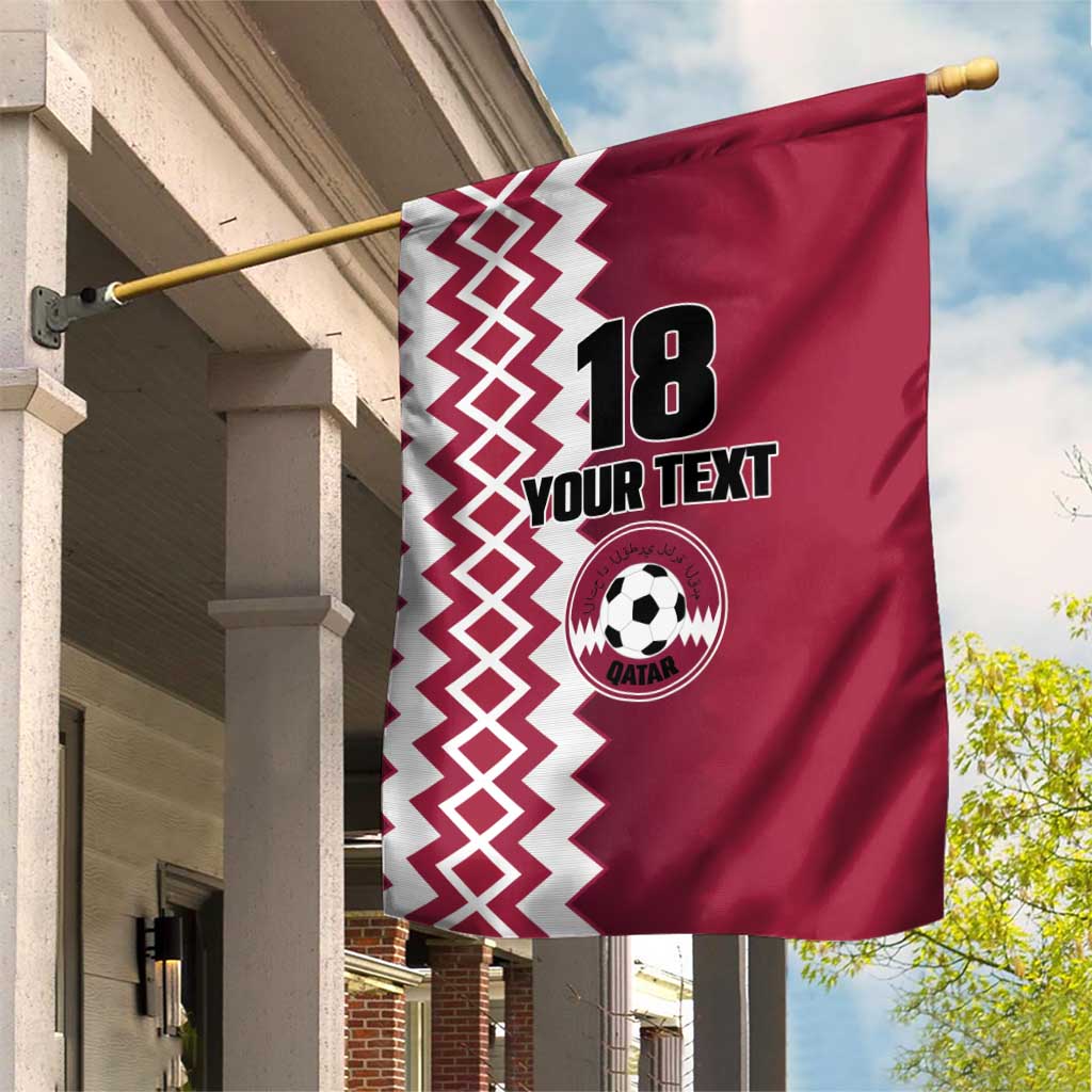 Custom Qatar Football Garden Flag Maroon One Go Champion - Wonder Print Shop