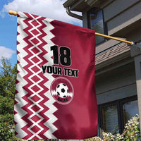 Custom Qatar Football Garden Flag Maroon One Go Champion - Wonder Print Shop