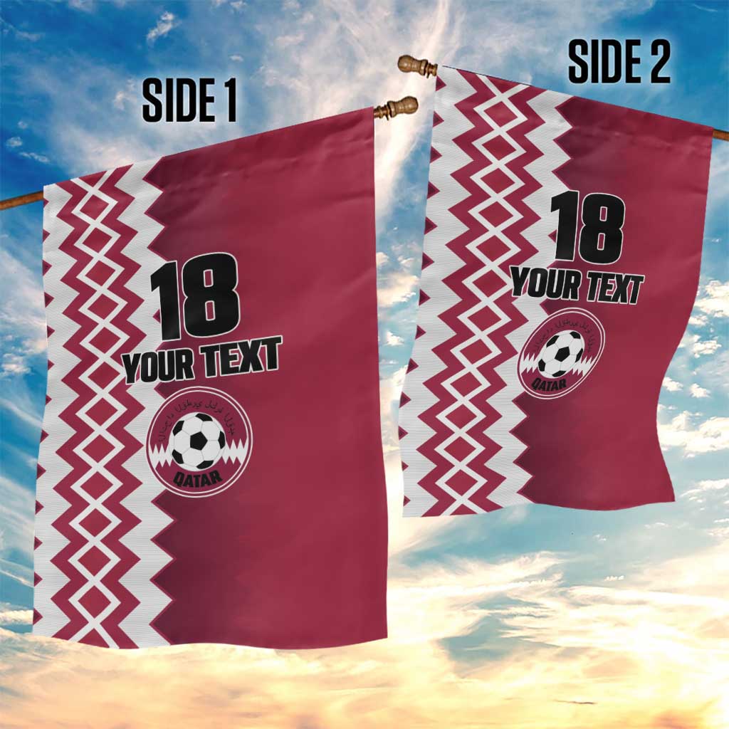 Custom Qatar Football Garden Flag Maroon One Go Champion - Wonder Print Shop
