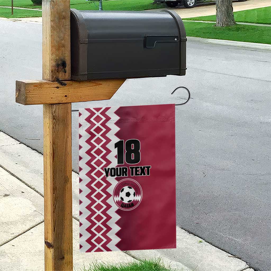 Custom Qatar Football Garden Flag Maroon One Go Champion - Wonder Print Shop