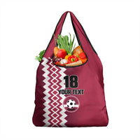 Custom Qatar Football Grocery Bag Maroon One Go Champion - Wonder Print Shop