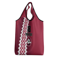 Custom Qatar Football Grocery Bag Maroon One Go Champion - Wonder Print Shop