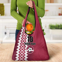 Custom Qatar Football Grocery Bag Maroon One Go Champion - Wonder Print Shop